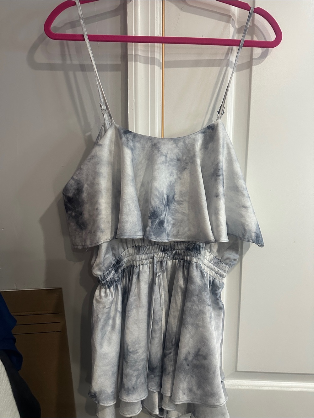 Tie-Dye Ruffle Romper Dress